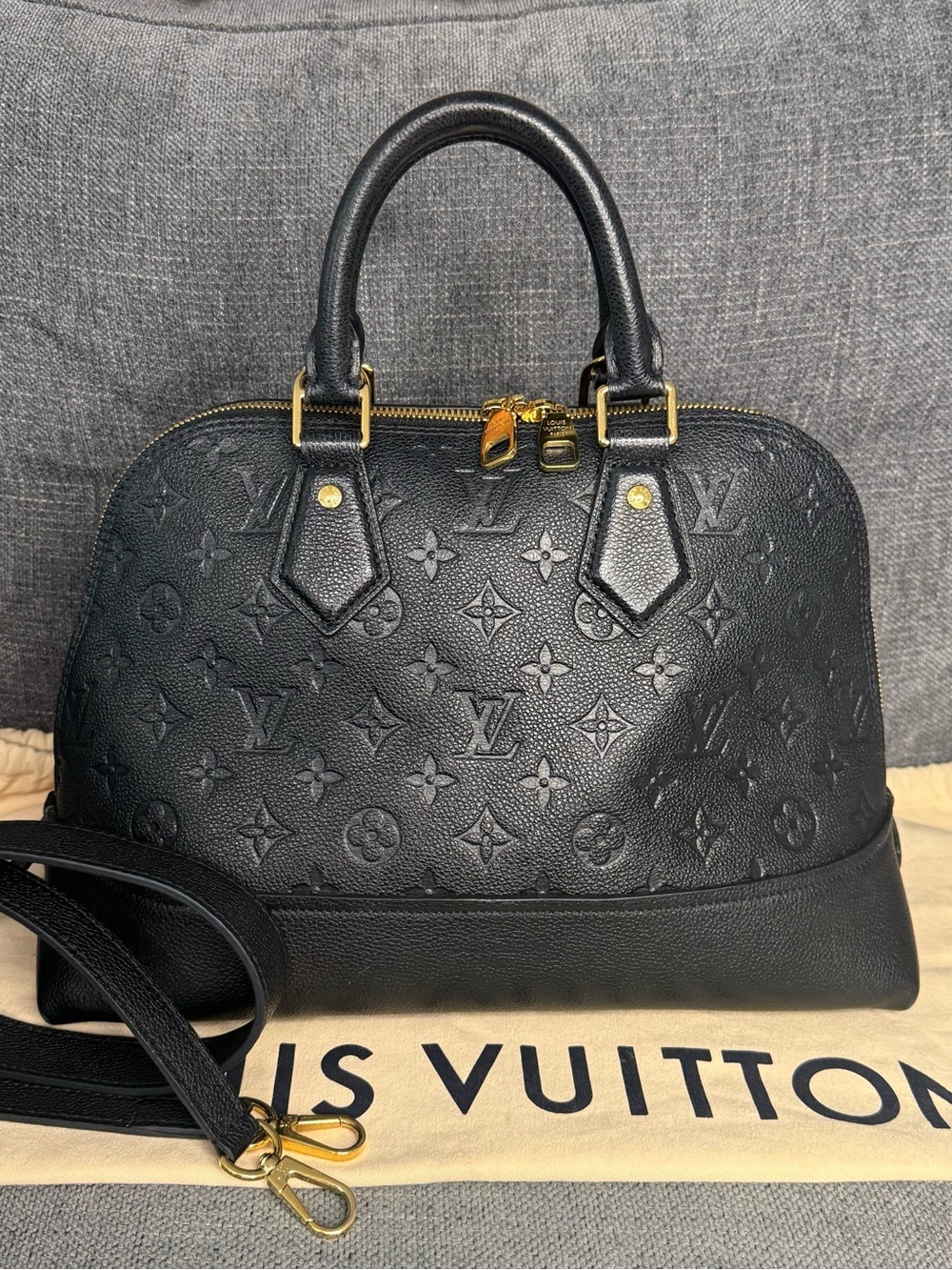 Louis Vuitton ALMA NEO PM Black Monogram Empreinte LEATHER bag
